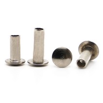 리벳제거 니켈 도금 강철 원형 플랫 트러스 팬 헤드 반 중공 생크 리벳 개, 4mm+M2 50pcs