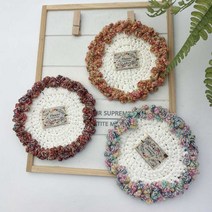 카네이션티매트뜨기 DIY패키지+코바늘6호+돗바늘+동영상+라벨3개 뜨개질 DIY 패키지, 리시안셔스레드