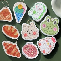 예쁜 생분해 수세미 천연수세미 제로웨이스트 친환경 설거지 스펀지 수세미, 바게트