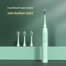 용 소닉 전동 칫솔 울트라 소닉 자동 진동기 미백 IPX7 방수 3 브러시 헤드 배터리 타입, CHINA_Green