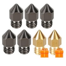 MEGA 5PCS MK8 경화 강철 노즐 02 03 04 05 06 08mm M6 스레드 3D 프린터 용 10MM 필라멘트 Hotend CR10 Ender3, 0.4mm+5PCS add gifts