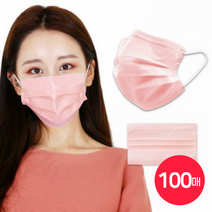 케이에스몰 국내배송 덴탈마스크 3중필터 일회용마스크 핑크(100매) 성인용마스크, 100매, 핑크