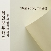 레인보우카드 종이문화 두꺼운양면카드지 16절 낱장 No.01 레몬, 1장