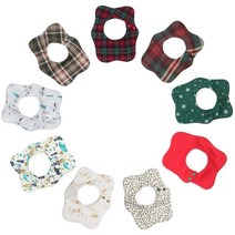 베베띵 마카롱 겨울 턱받이 아기침받이 면턱받이 오가닉 3중지 턱받이, 빨강선물/Free