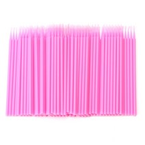 100pcs 일회용 개별 속눈썹 제거 마이크로 브러시 속눈썹 확장 도구, 분홍색, M