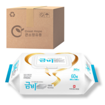 금비 고급 플레인 캡형 물티슈 60매 1팩, 60개, 60개