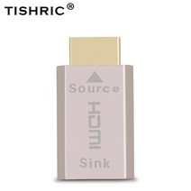 TISHRIC-VGA HDMI 호환 가상 디스플레이 어댑터 더미 플러그 에뮬레이터 잠금 플레이트 4K 헤드리스 고스, 01 금