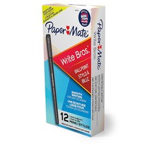 페이퍼메이트 Write Bros 볼펜 미디엄 포인트 (1.0mm) 블랙 12개입
