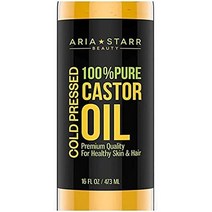 일본직발송 6. ARIA STARR CASTOR OIL COLD PRESSED - 16 FL OZ - 100% PURE HAIR OIL FOR HAIR FACE SK, One Size, One Color