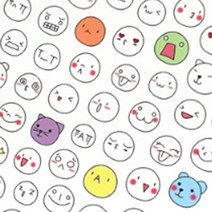 우가차차486 귀여운 얼굴 표정 스티커 다이어리 꾸미기 감정 기분 스마일