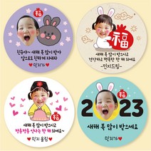 [소량주문제작] 새해 설날 명절 신년 복 포토 사진 얼굴 답례품 스티커, 새해(포토)_07