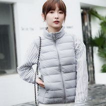 심리스 경량 다운 내피 베스트 쇼트 가겨울 슬림 수선 엄마패딩조끼 브이넥 조끼 여성 여성패딩 카라 베스트 쇼트