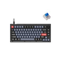 Keychron V1 유선 사용자 지정 기계식 키보드 노브 버전 핫 스왑 가능한 K Pro Brown 스위치로 프로그래밍 75% 레이아웃 QMK/VIA Mac Windows Li, Hot-swap Keychron K Pro Blue S