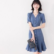 2022 여름 드레스 여성 일본 복고풍 하이 엔드 기질 부드러운 작은 v-neck