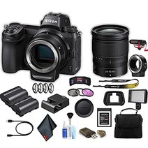 nikon z7 미러리스 디지털 카메라 24-70mm 렌즈 및 ftz 어댑터 키트(ftzkit) 고급 번들 가방 추가 배터리 LED 조명 마이크 필터 등 포함-(국제 모델)