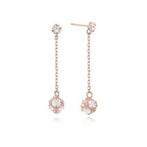 클루(CLUE) 당일배송 큐브 큐빅 드롭 10k 골드 귀걸이 CLE19B37T