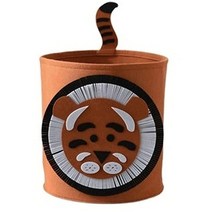 WEI LONG 귀여운 접이식 펠트 세탁물 아기방 바구니 세탁 바구니 어린이 남아 및 여아용 보관 바구니 사무실 침실 의류 장난감(코끼리), 04 Painted Tiger