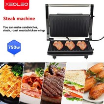감성 샌드위치메이커 xeoleo panini 아침 식사 기계 미니 바베큐 소시지 가정용 버거 토스트 스테이크 그릴 요리 기구 750w, 에게