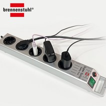 독일 브레넨스툴 수퍼솔리드 고강도 안전 5구콘센트 과부하차단 안전접지 누전방지, 블랙_BSS-5BK+타이 3ea