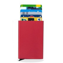 도난 방지 ID 신용 카드 홀더 Porte Carte 얇은 알루미늄 금속 지갑 포켓 케이스 은행 여성 남성 상자
