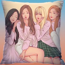 블랙핑크 포토카드 쿠션 굿즈 블랙핑크 선물 쿠션, 35X35cm, W