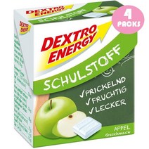 Dextro Energy 덱스트로에너지 [독일발송] 스쿨 메테리얼 애플향 포도당 캔디 50g 4팩, 4개
