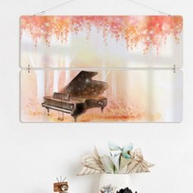 nl593-멀티아크릴액자_마음이편해지는가을풍경일러스트(2단대형), 타입4.자전거