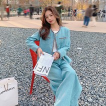 봄가을 트위드 자켓 와이드슬랙스 세트 정장세트