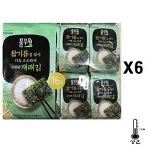 풀무원 참기름 도시락 재래김 16p, 64g, 6개