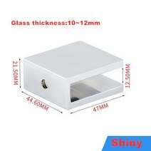 징크판넬 각파이프 알루미늄판(에서 선박 us) 유리 클립 고정 샤워 욕실 파티션 브래킷 (GC-03), 05 Shiny_01 10-12mm