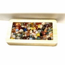 데코소품 원목사각데코판 (24/20--2cm )+모듬이쁜돌 -장식소품 주얼리스톤 보석돌 모스액자 직사각음각판