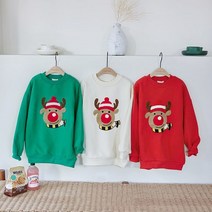 보리보리/쿠키하우스 루돌프 기모 맨투맨 롱 티셔츠(34831) 아동