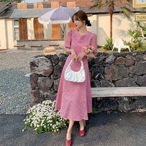 [질좋은] 여친룩 바다코디 휴양지코디 데이트룩 퍼프셔링 휴가룩 핑크빛 여행코디 롱원피스 셔링원피스 여름가을 예쁜원피스 패턴 캠핑코디