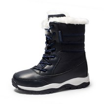 스노우보드 스키 부츠 겨울 여성 방수 충격 양털 안감 따뜻한 방수 미끄럼 방지 중간, b-색상 05, 8