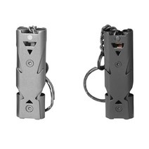 아웃도어 구조호루라기 휘슬 호신용 더블튜브 스텐호루라기 2개, 그레이1+다크그레이1