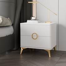 스마트 침대 협탁 사이드 테이블 서랍장 무선충전 스피커 침구장 원목 라이트 럭셔리 캐비닛 멀티 무선 충전 지문 잠금 소프트 케이스, 복장을 갖추다, 50x0x0cm, 베이직 화이트