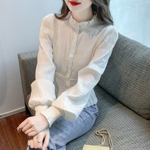 스타일리시 캐주얼 여성 코디 기질 슬림핏 블라우스