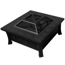 스파크스크린 불꽃 방지 사각 화로 테이블형 불멍 화로대 정원 파이어피트, 1개