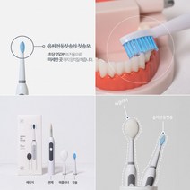 음파 전동칫솔 혀클리너 세트 휴대용 초당205회전 진동칫솔, 화이트, 칫솔모3개추가(화이트)