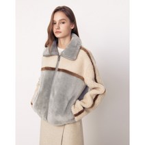 아떼 바네사브루노 여성 라이트블루 컬러배색 양모피 무스탕 VLJU3D481B1 163534