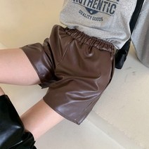 레자반바지 가죽반바지 레더팬츠 쇼츠 브라운 블랙 2 color