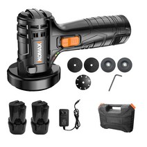 충전식 무선 전동 핸드 그라인더 브러시리스 절삭 전동 공구, 1개, 고급 배터리 2개