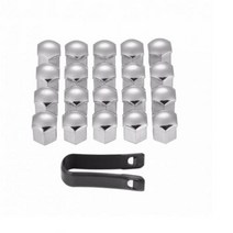 휠캡 수입차부품 볼트너트 17 19 21MM 자동차 타이어 나사 캡 볼보 S40 S60 S70 S80 S90 V40 V50 V60 V90 XC60 XC70 XC90, 은+17mm