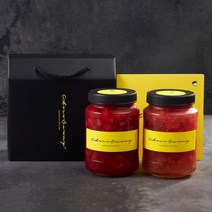 [초코써니 딸기청+자몽청] 차 선물세트포장 500g 2병 에이드 라떼 수제청 과일청, ●1kg(딸기가득딸기청+자몽청)세트