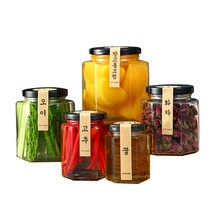 잼 유리병 포장 투명 저장병 밀폐용기 높은형 유리병 블랙45ml/85ml/100ml/180ml/280ml/380ml/500ml/730ml 5개, 180ml