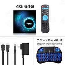 tv 셋톱박스 티비박스 스마트 박스 t95 플러스 hd 6k 안드로이드 10.0 allwinner h6 4gb 64gb 32gb 와이파이 미디어 플레이어 pk 플러스, 미국 플러그, 4g 64g fs