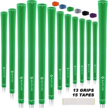 SAPLIZE 고무 골프 그립 13개의 그립 완벽한 리그립핑 키트 표준 사이즈 골프 클럽 그립 그레이, Grey 13 grips with full solve