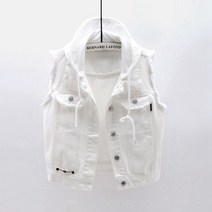 Makone여자 나시 조끼 데님 베스트카우보이 조끼 여성스러운 여름 스타일