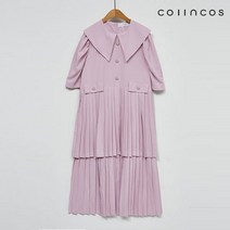 코인코즈 빅 카라 페이크 플리츠 포켓 반팔 원피스 (IY2MO5280)