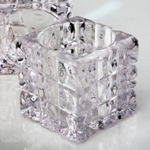 캔들조이 큐빅 글래스 홀더 투명 유리, 1개